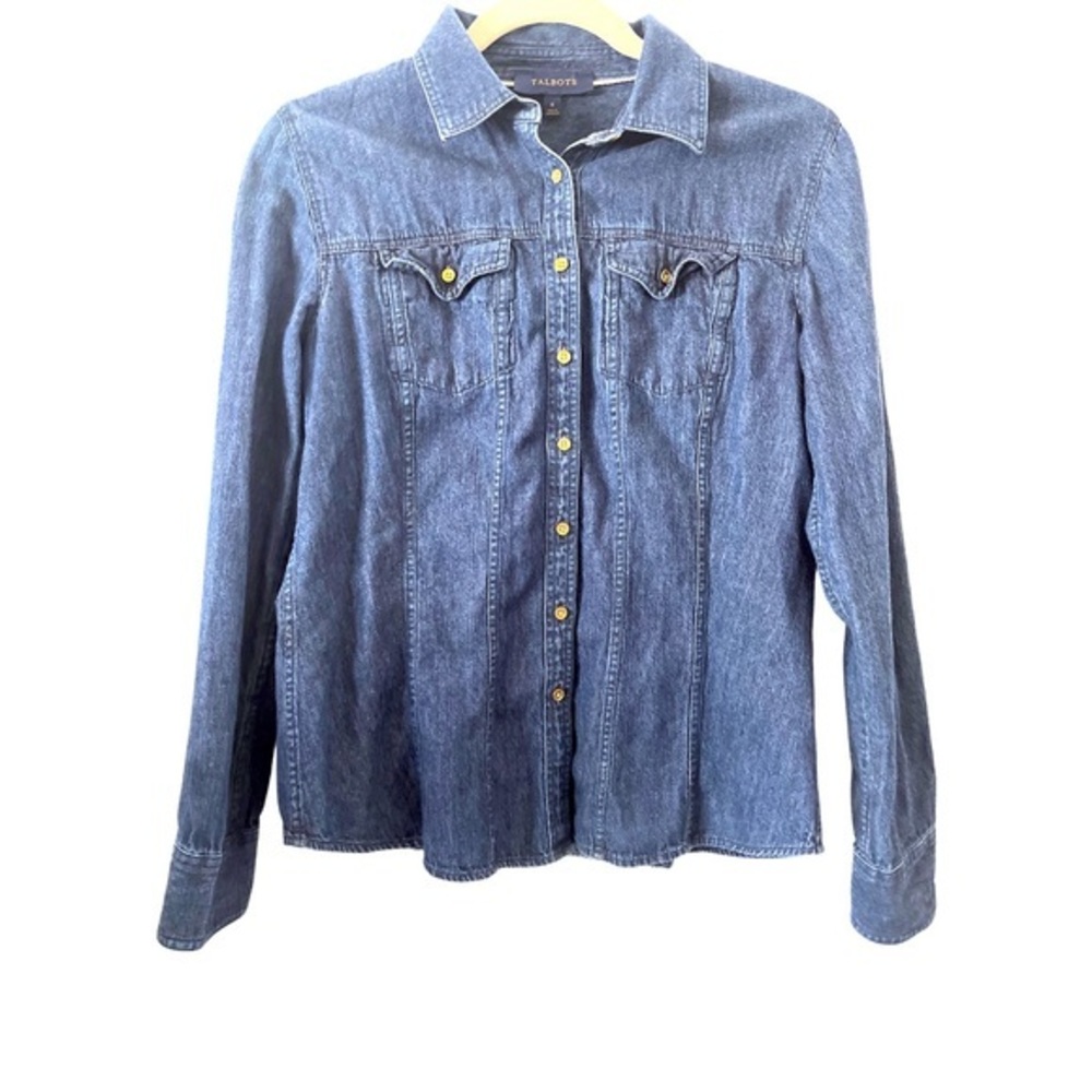 Talbots denim shirt women’s size 6‎ EUC